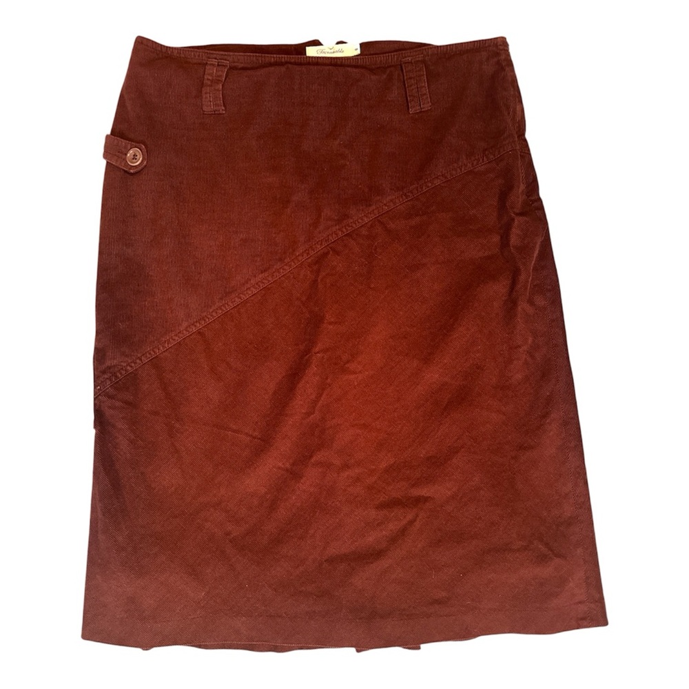 Vintage Façonnable Brown Corduroy Skirt-  8 - EUC
